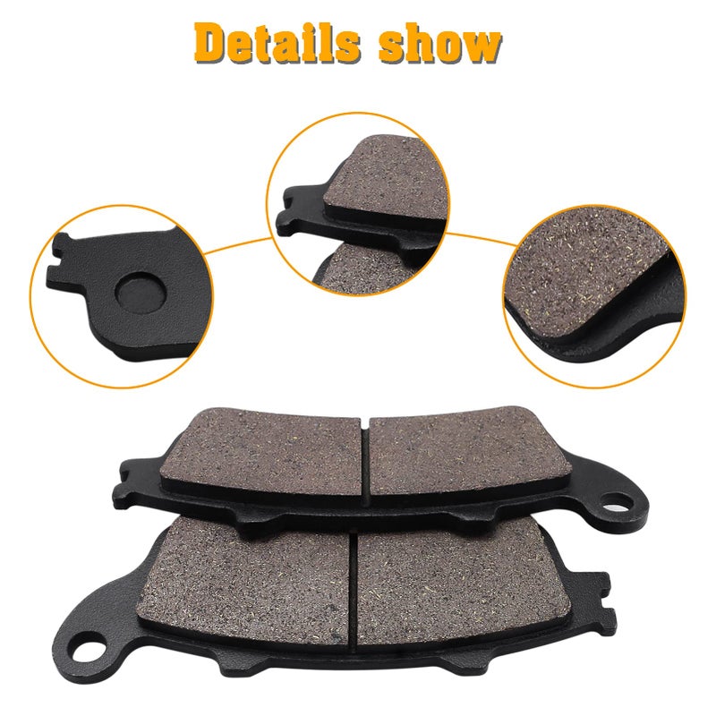 Yerbay VTX1800 Front and rear Brake Pads Compatible for honda VTX1800 All models 2002-2013 / GL1800 Goldwing All models 2001-2016/ CBR1100XX Blackbird 1997-2003 - Image 4